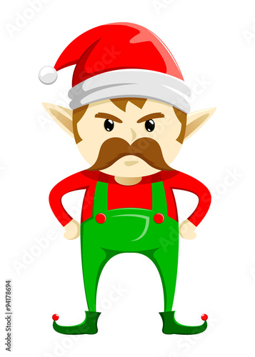 Angry Christmas Elf With Mustache