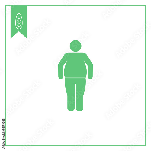 Obese man icon