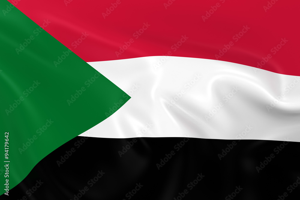 Waving Flag of Sudan - 3D Render of the Sudanese Flag with Silky Texture Waving Flag of Sudan - 3D Render of the Sudanese Flag with Silky Texture