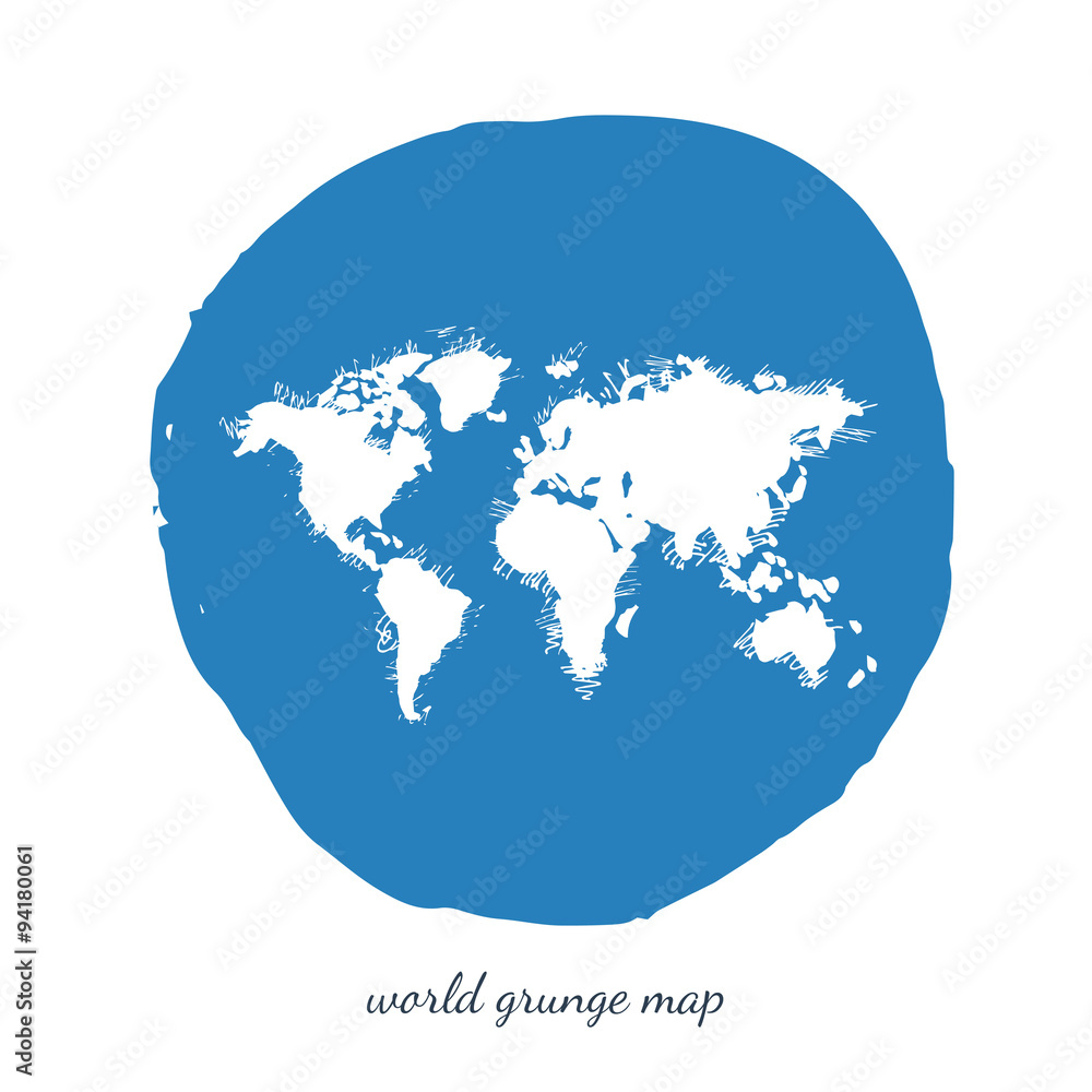 World Map Watercolor, Vector illustration