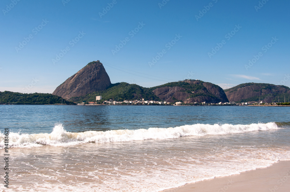 Aterro do Flamengo Beach with the Sugarloaf Mountain in the Horizon