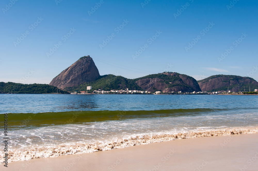 Aterro do Flamengo Beach with the Sugarloaf Mountain in the Horizon Aterro do Flamengo Beach with the Sugarloaf Mountain in the Horizon