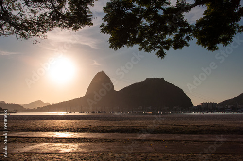 Silhouette of Sugarloaf Mountain in Rio de Janeiro during Beautiful Sunrise