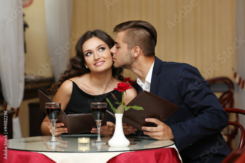 happy couple resting at the...