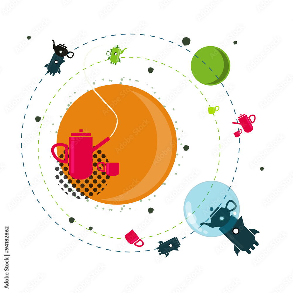 Obraz premium Teapot illustration vector fantasy