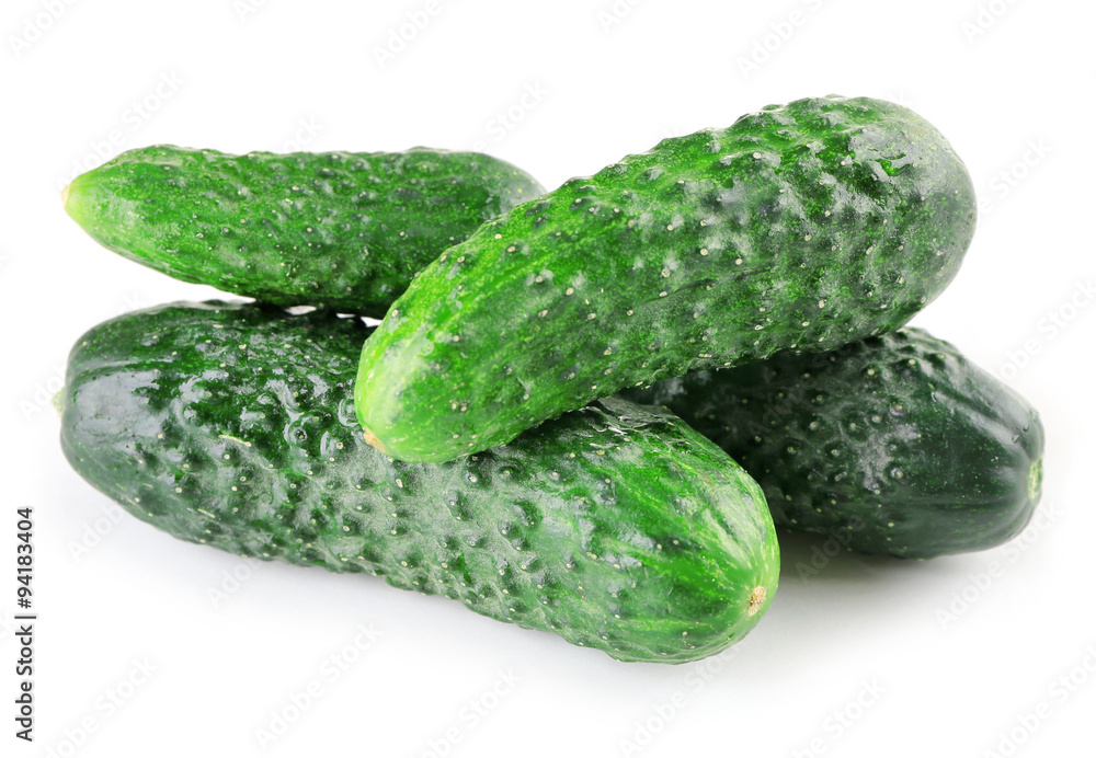 Ripe cucumbers isolated on white Ripe cucumbers isolated on white