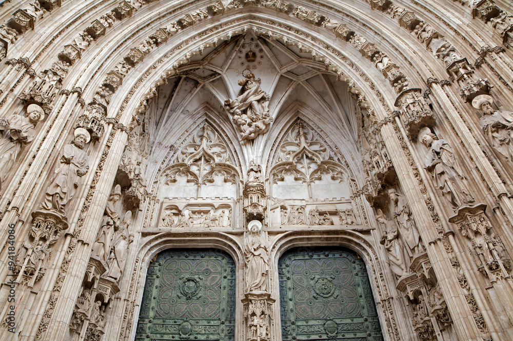 Toledo - South gothic portal of Cathedral 