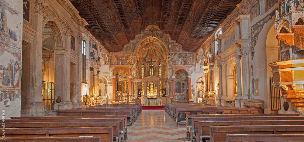 Verona - Interior of church San Fermo Maggiore 