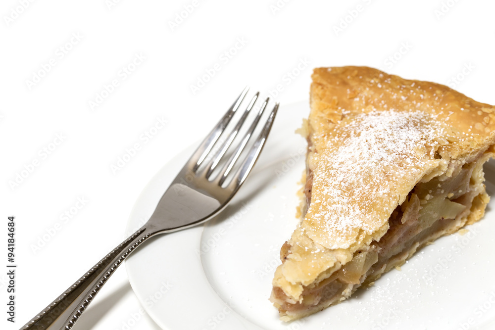 Slice of Apple Pie on a white plate
Slice of Apple Pie on a white plate