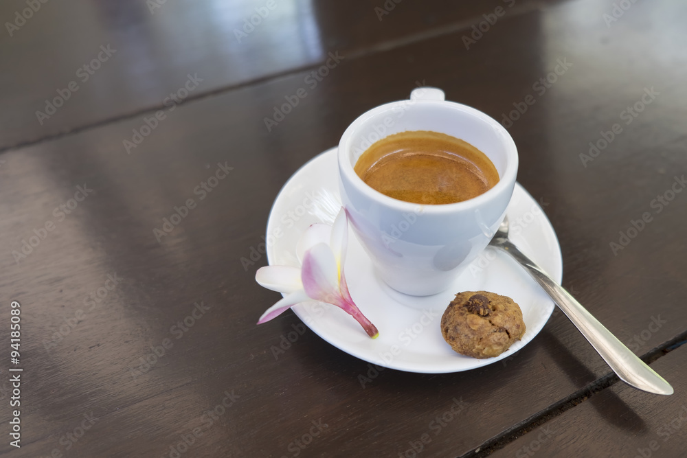Fototapeta premium Cup of espresso coffee ,Kopi Luwak Bali ,Indonesia.