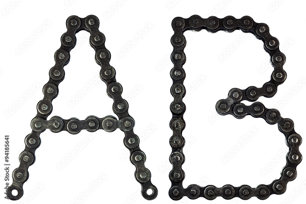 chain of font, A and B Stock Photo Adobe Stock