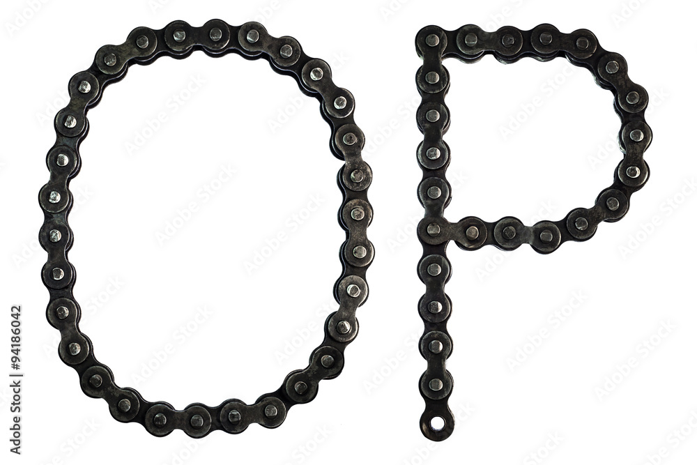 Fototapeta premium chain of font, O and P