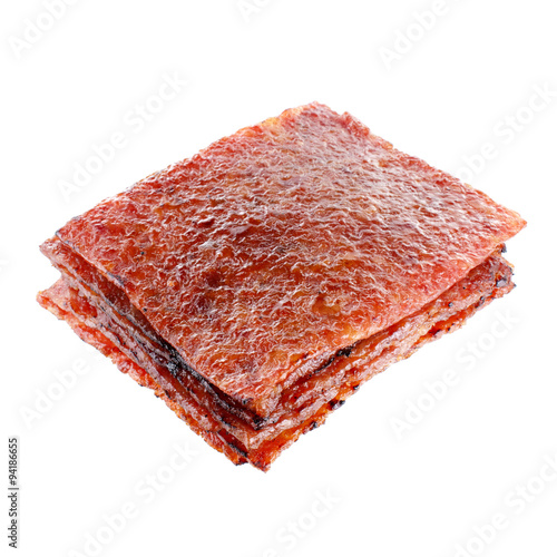 Sliced Pork Jerky also known as Bakkwa in the Hokkien (Chinese) Language