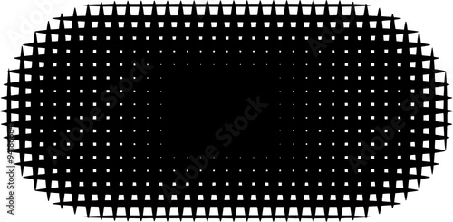 grid pill shape in graphical black and white hatch
