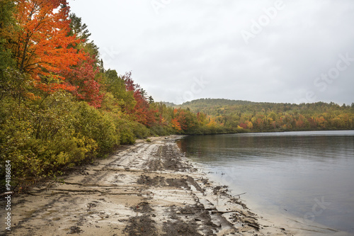 Fall foliage on shoreline of Sturdevant Pond in Magalloway, Main photo
