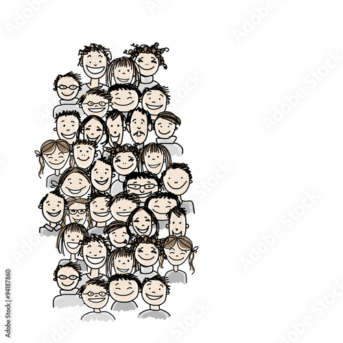 Group of people, sketch for your design