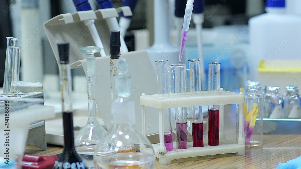 Closeup research in the laboratory Closeup research in the laboratory