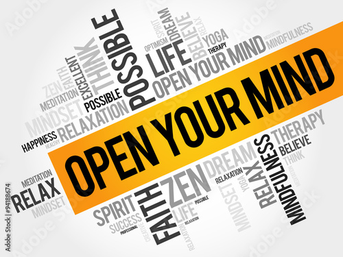 Open your mind word cloud concept