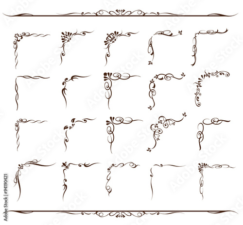 decorative gold frame set Vector