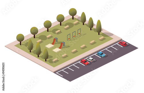 Vector Isometric Playing Park