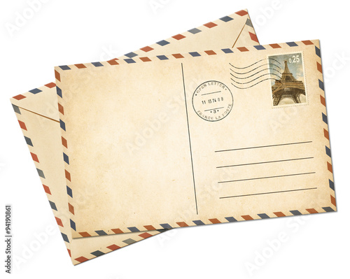 Old par avion postcard and ...