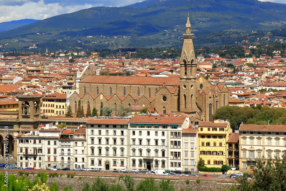 Florence, Italy. View of Basilica di Santa Croce