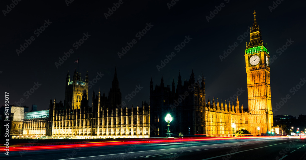 Westminister bridge and big ben at night, London, United Kingdom