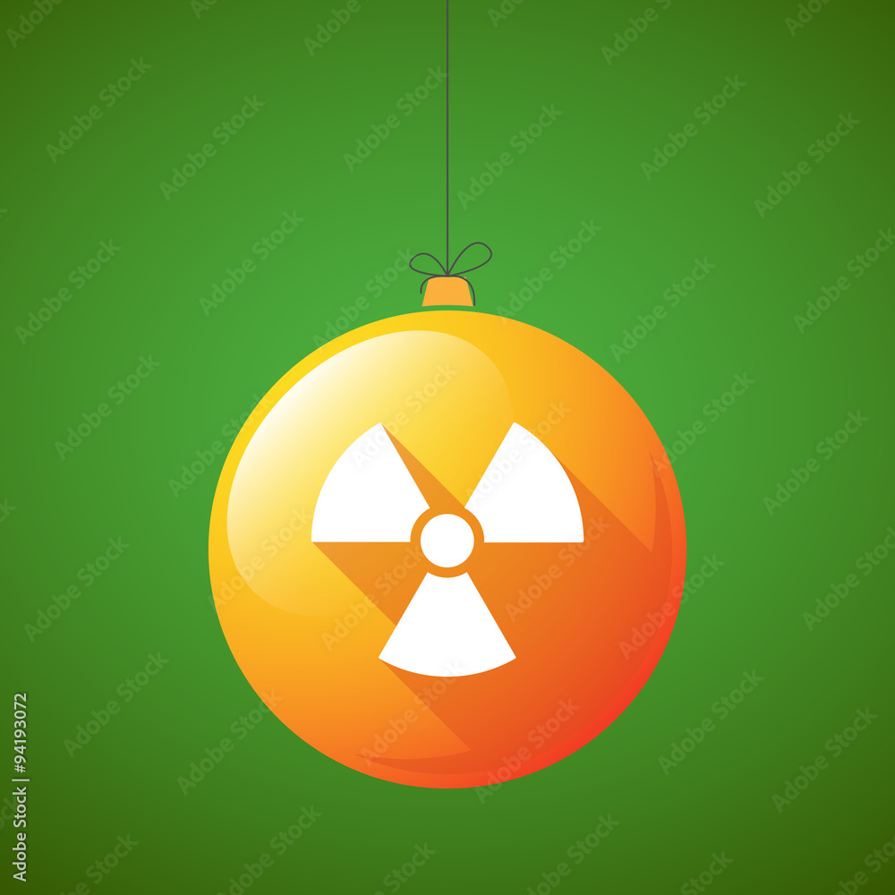 long shadow christmas ball icon with a radio activity sign long shadow christmas ball icon with a radio activity sign