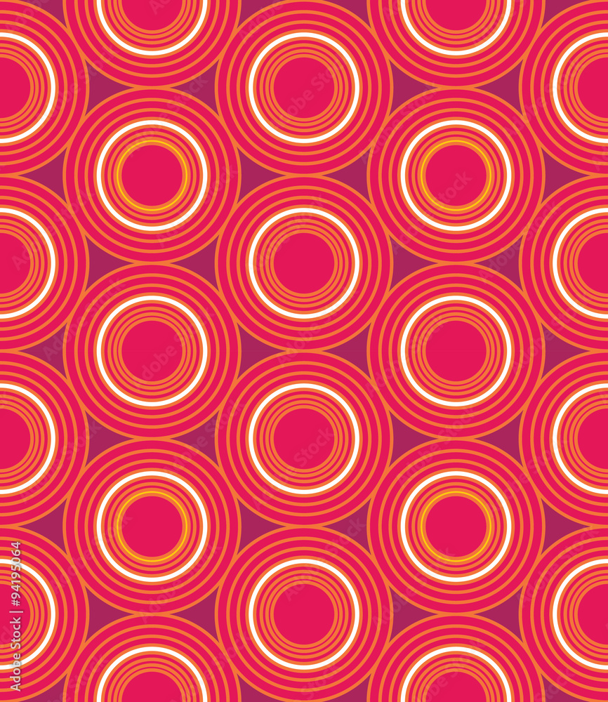 Vector modern seamless colorful geometry circles pattern, color abstract geometric background, trendy multicolored print, retro texture, hipster fashion design