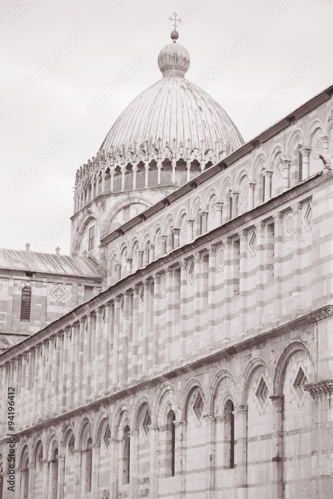 Facade of Cathedral Church in Pisa