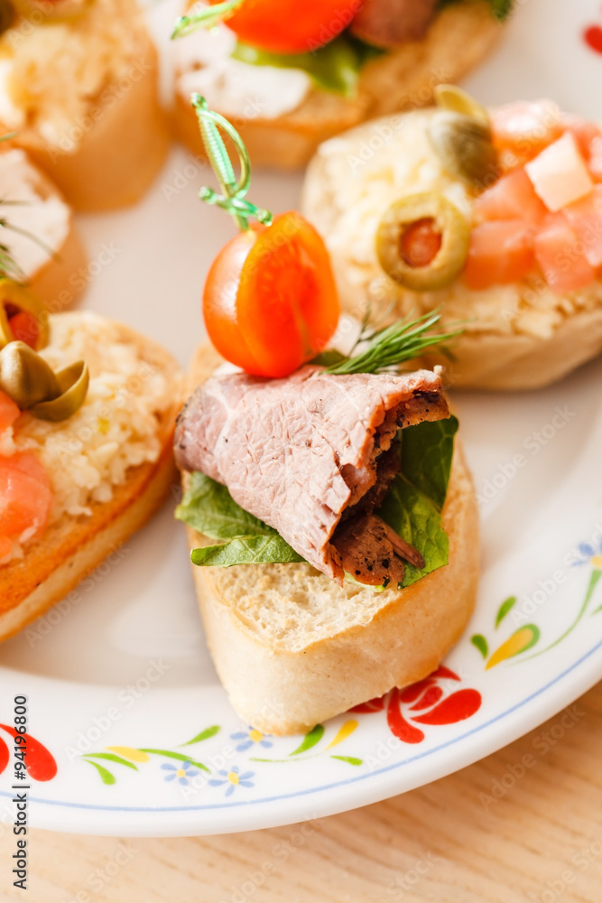 canape on the plate canape on the plate