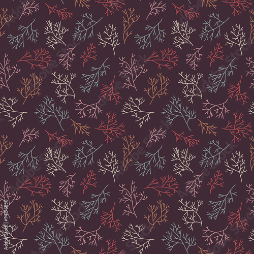 Vector seamless pattern with twigs.