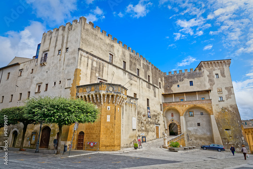 Square of Pitigliano, ancient village of tufa in Tuscany photo