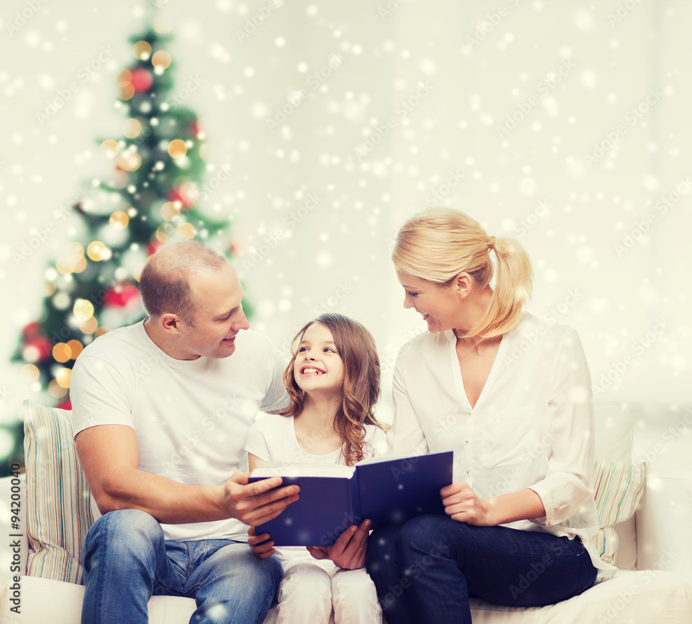 happy family with book at home happy family with book at home