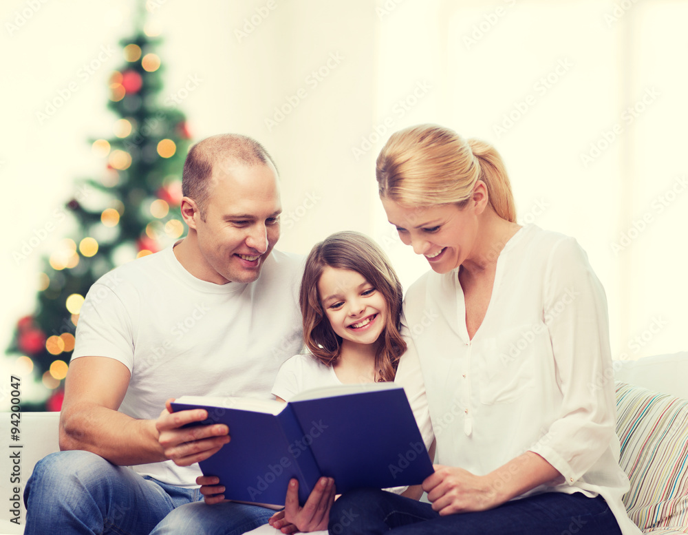 happy family with book at home happy family with book at home