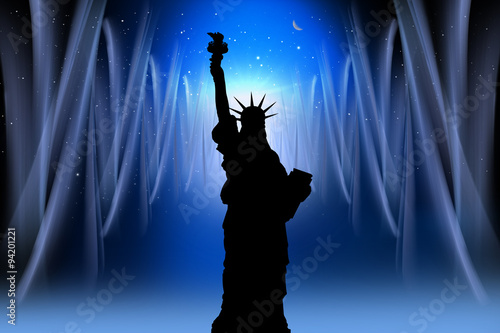 Freiheitsstatue vor Sternenlicht