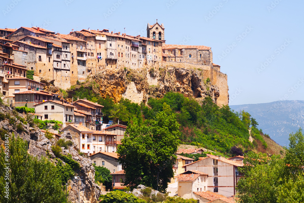 houses on rocks in Frias. Burgos