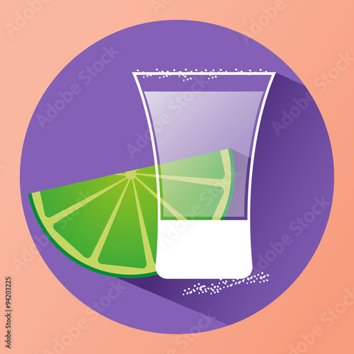 Sake glass witth lime slice