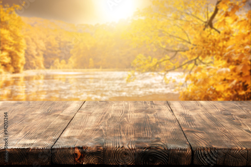 autumn and wooden space 