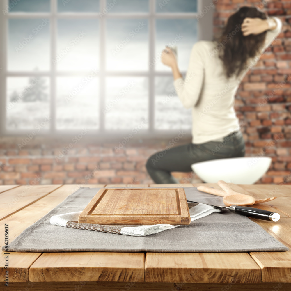 table and woman and morning time table and woman and morning time