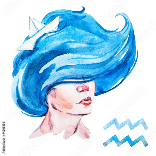 Aquarius horoscope vector