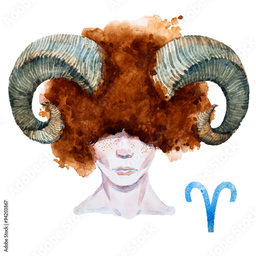 Aries horoscope vector