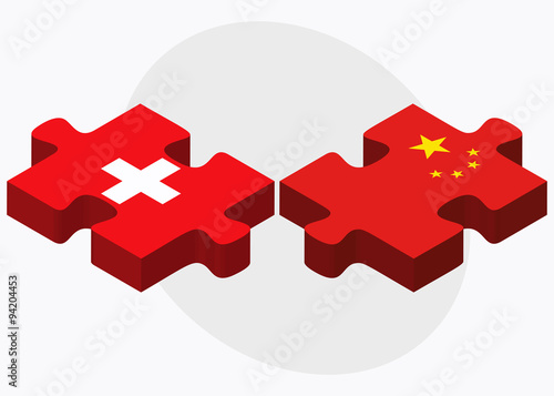 Switzerland and China Flags