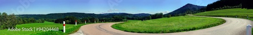 Spiral mountain road panoramic view