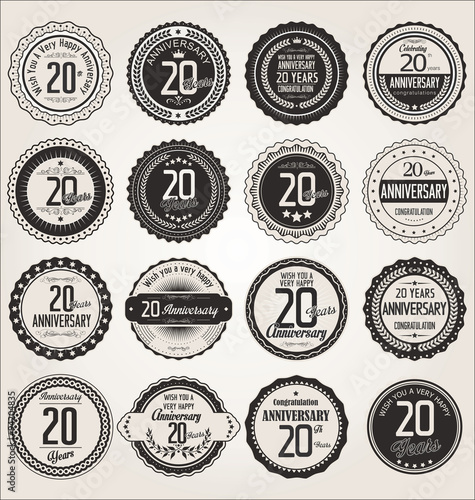 Anniversary retro labels collection 20 years