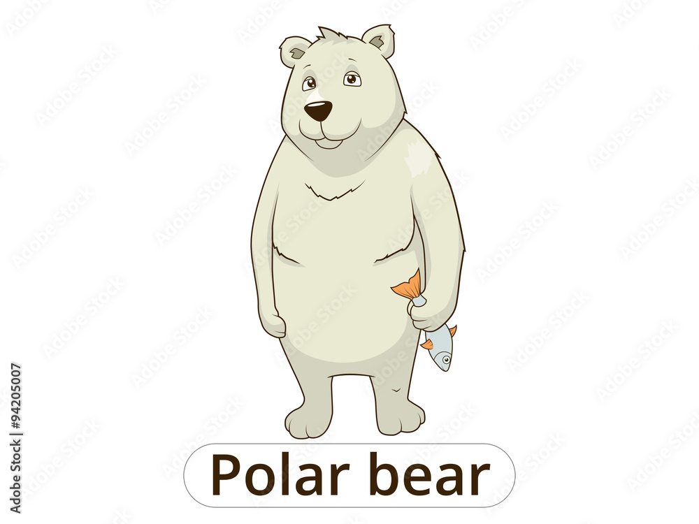 Polar bear cartoon vector illustration