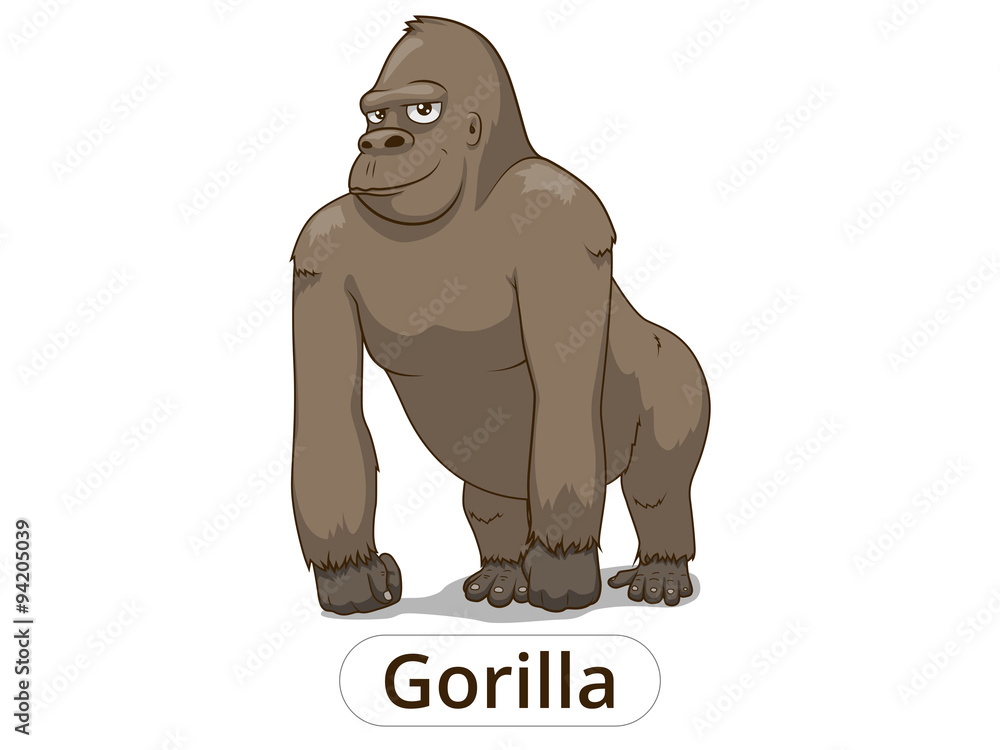 Obraz premium Gorilla cartoon vector illustration