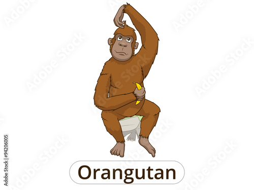 Orangutan cartoon vector illustration