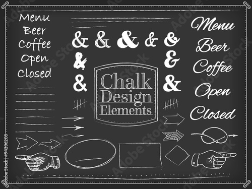 Vector illustration chalk design elements 