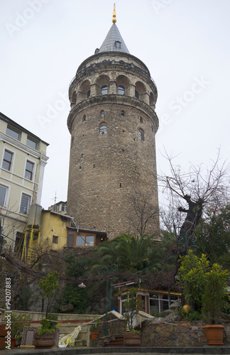 Галатская башня пасмурным январским днем. Стамбул